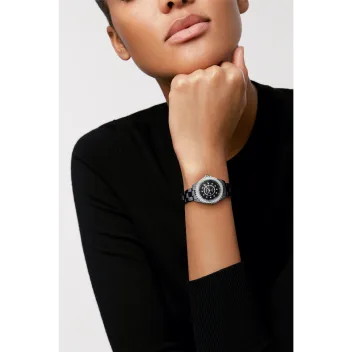 J12 Diamond Bezel Watch Caliber 12.2, 33 MM - Black ceramic | CHANEL
