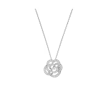 Fil de Camelia Necklace White Gold & Diamond - J2580 | CHANEL